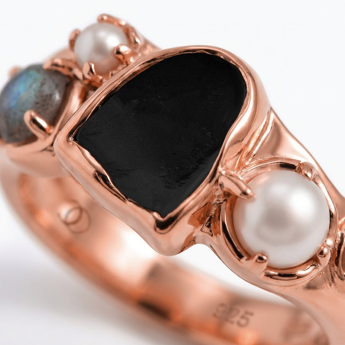 Black Obsidian Pearl Ring - Heirloom