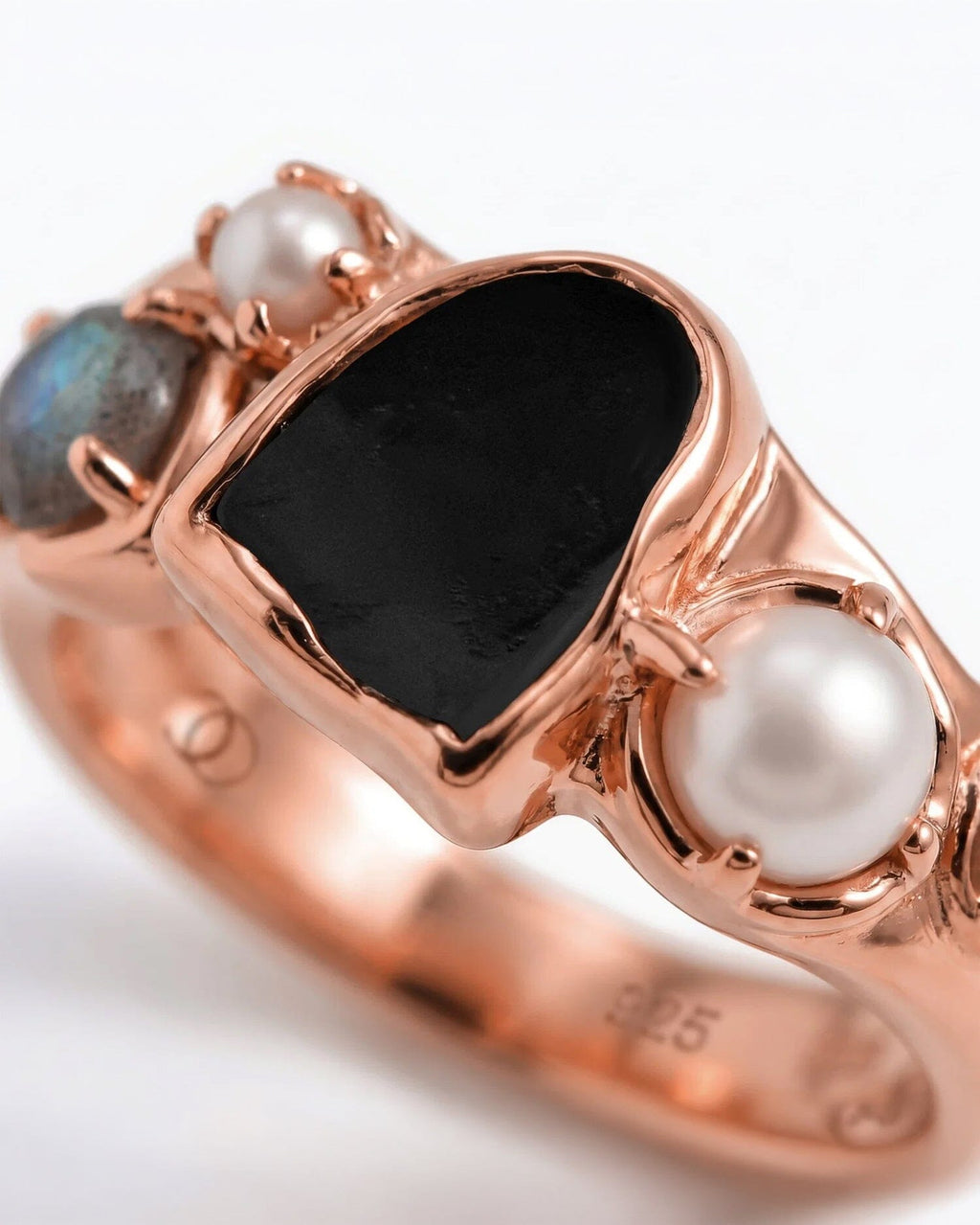 Black Obsidian Pearl Ring - Heirloom