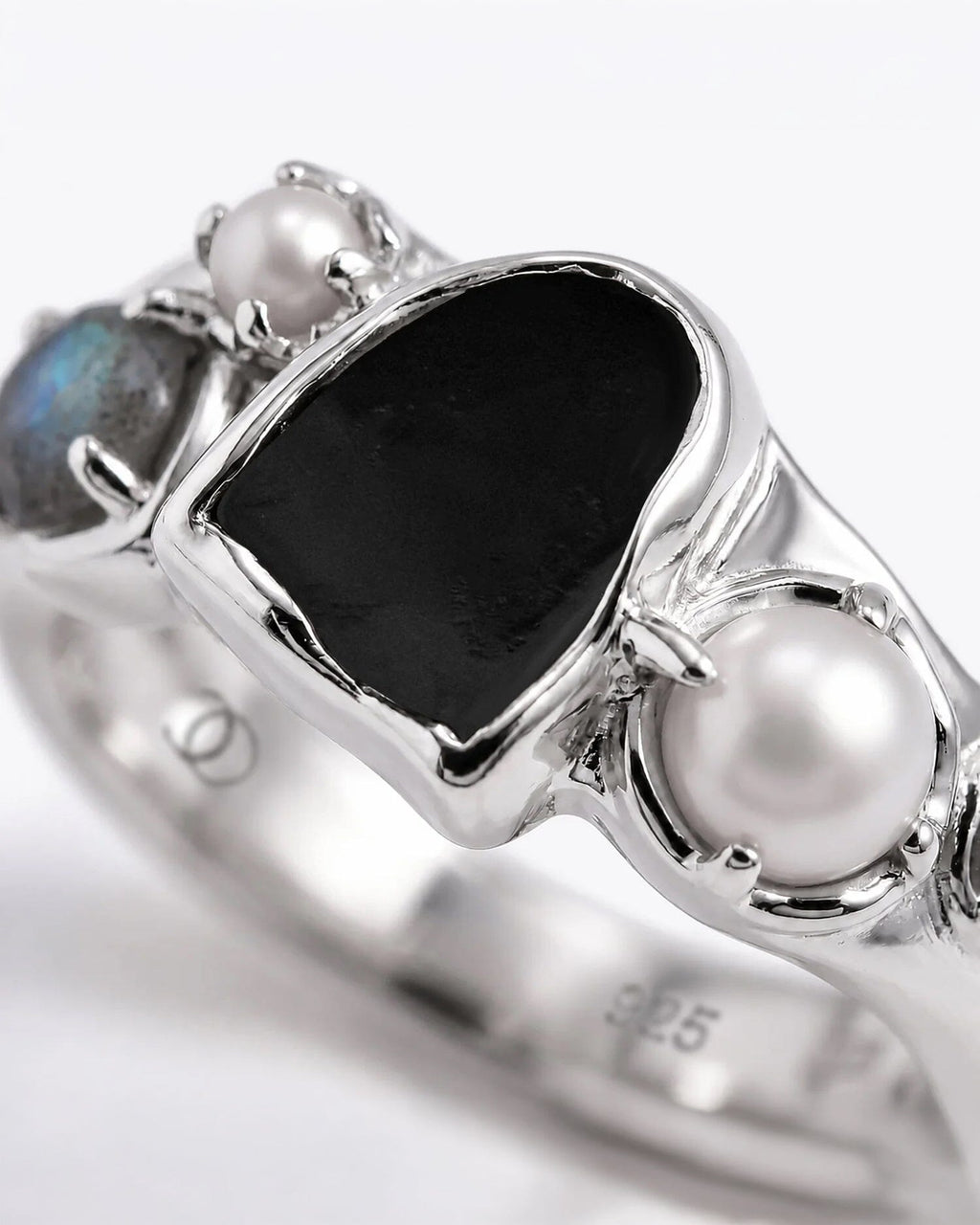 Black Obsidian Pearl Ring - Heirloom