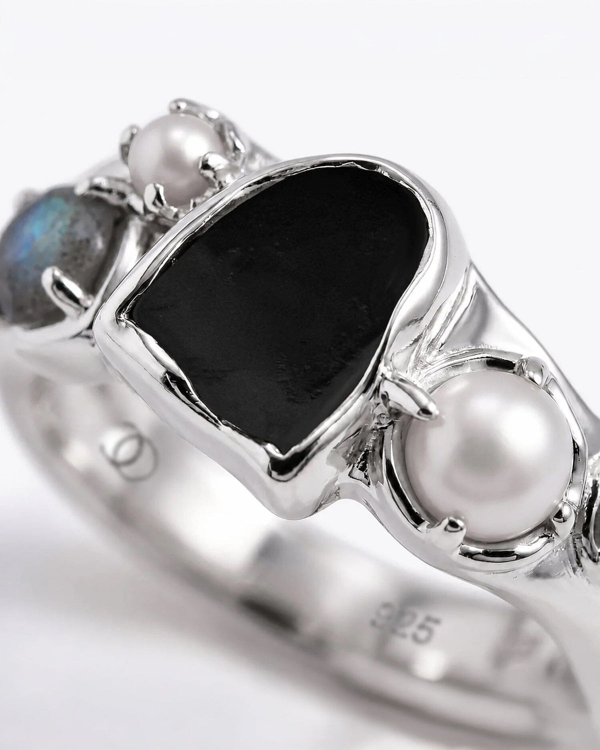 Black Obsidian Pearl Ring - Heirloom