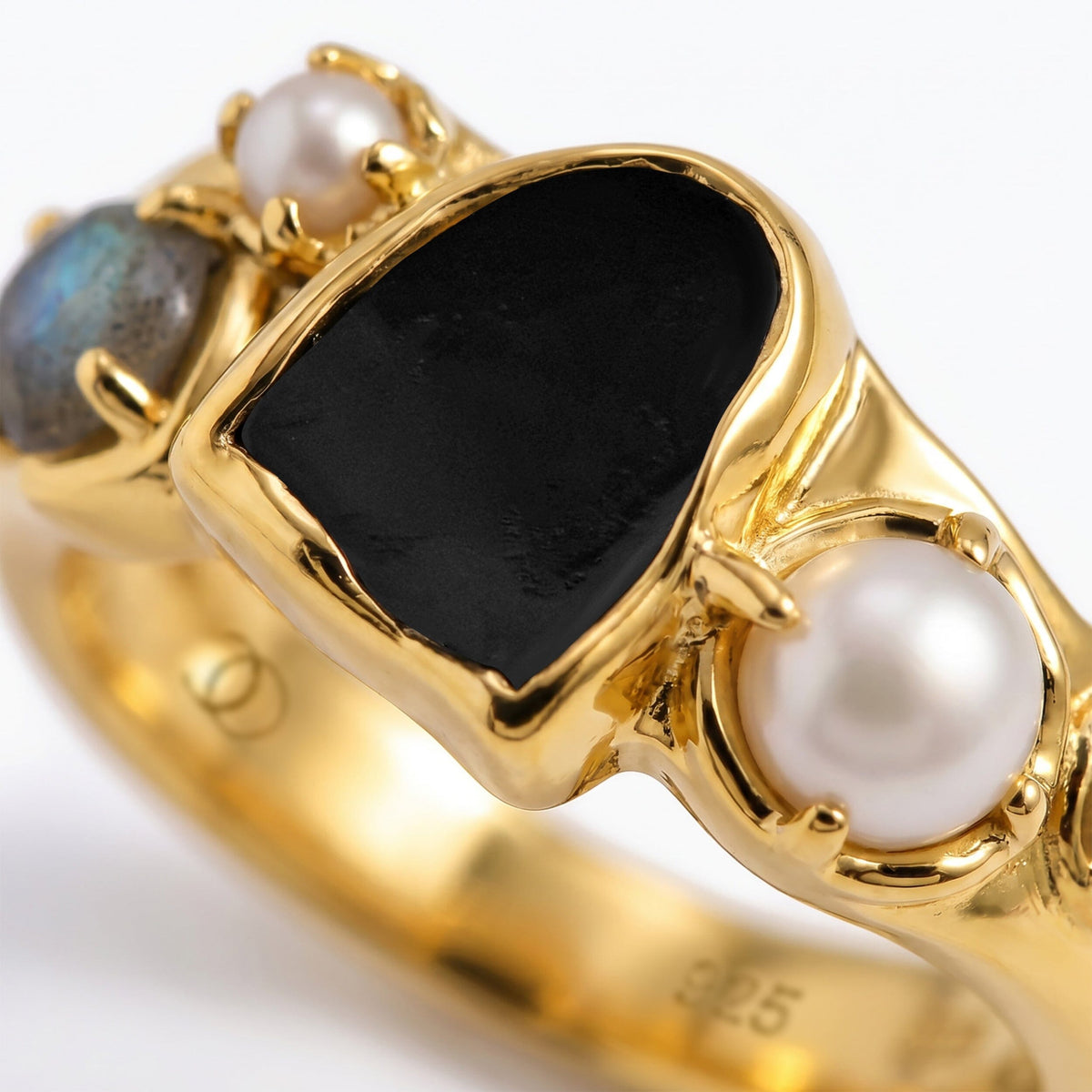 Black Obsidian Heirloom & Magma Rings