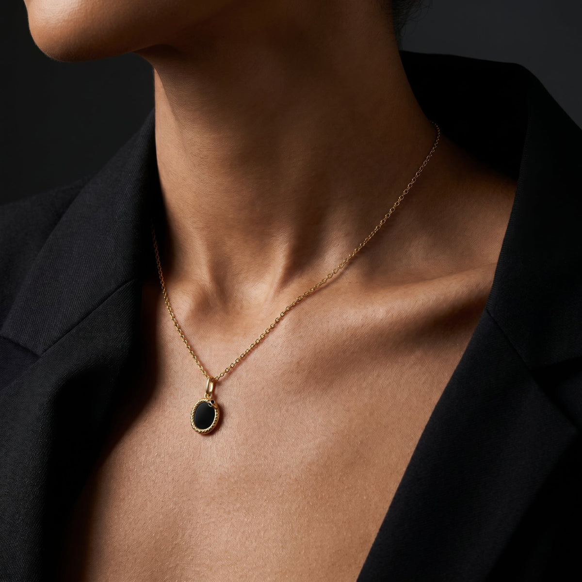 Black Onyx Necklace - Serpent