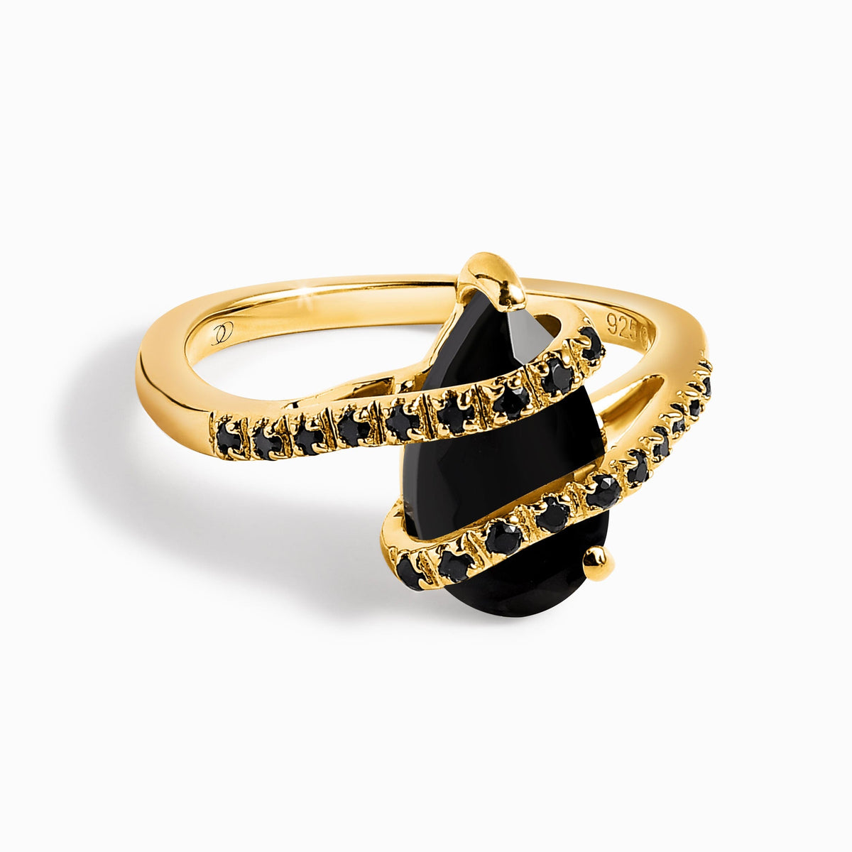 Black Obsidian Black Spinel Ring - Bypass