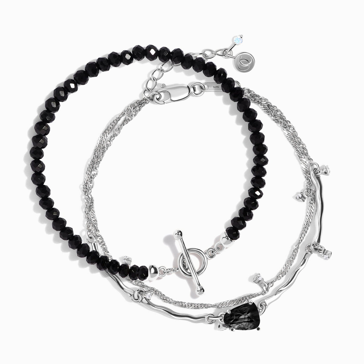 Black Obsidian Flow & Vibrations Bracelet