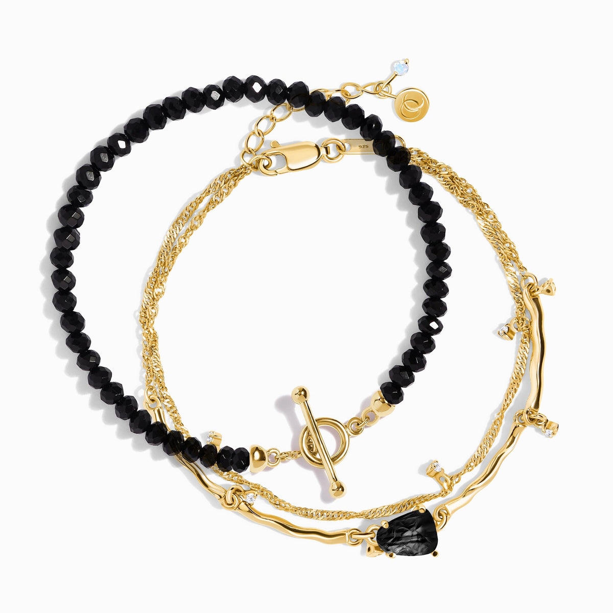 Black Obsidian Flow & Vibrations Bracelet