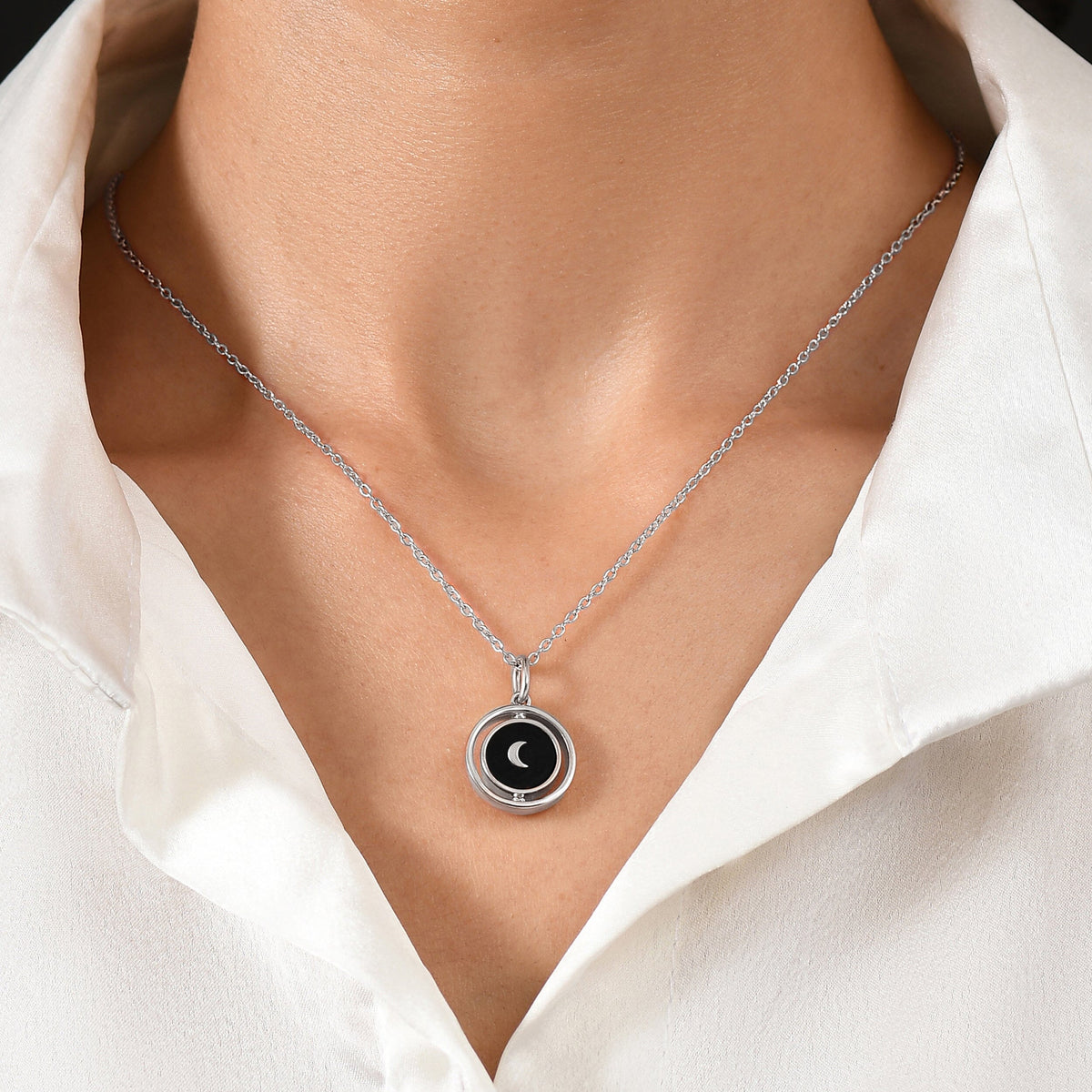 Black Onyx Pearl Necklace - Night & Day