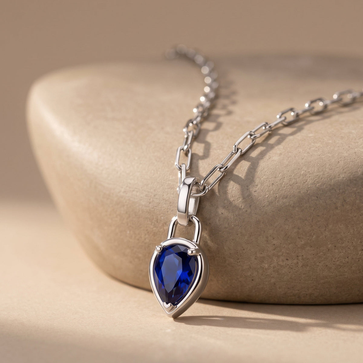 Blue Sapphire Talis Widelink Necklace - September Birthstone