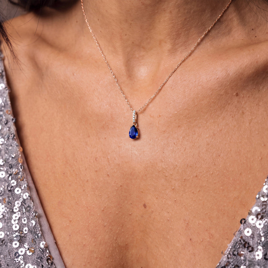 Blue Sapphire Necklace Sway - September Birthstone