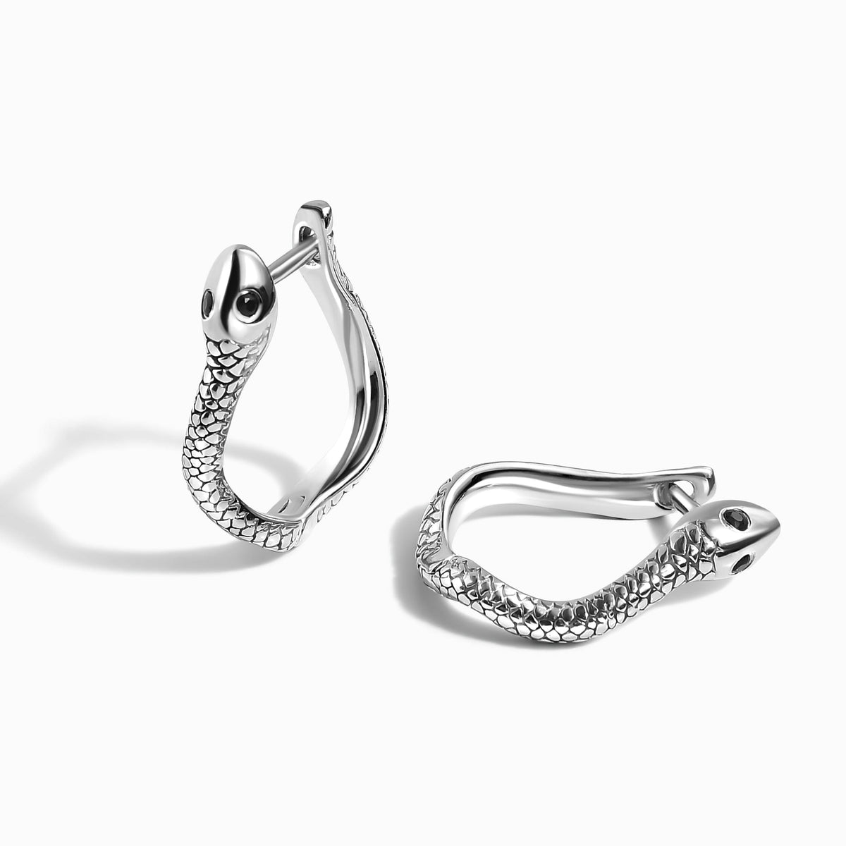 Black Spinel Earrings - Serpent