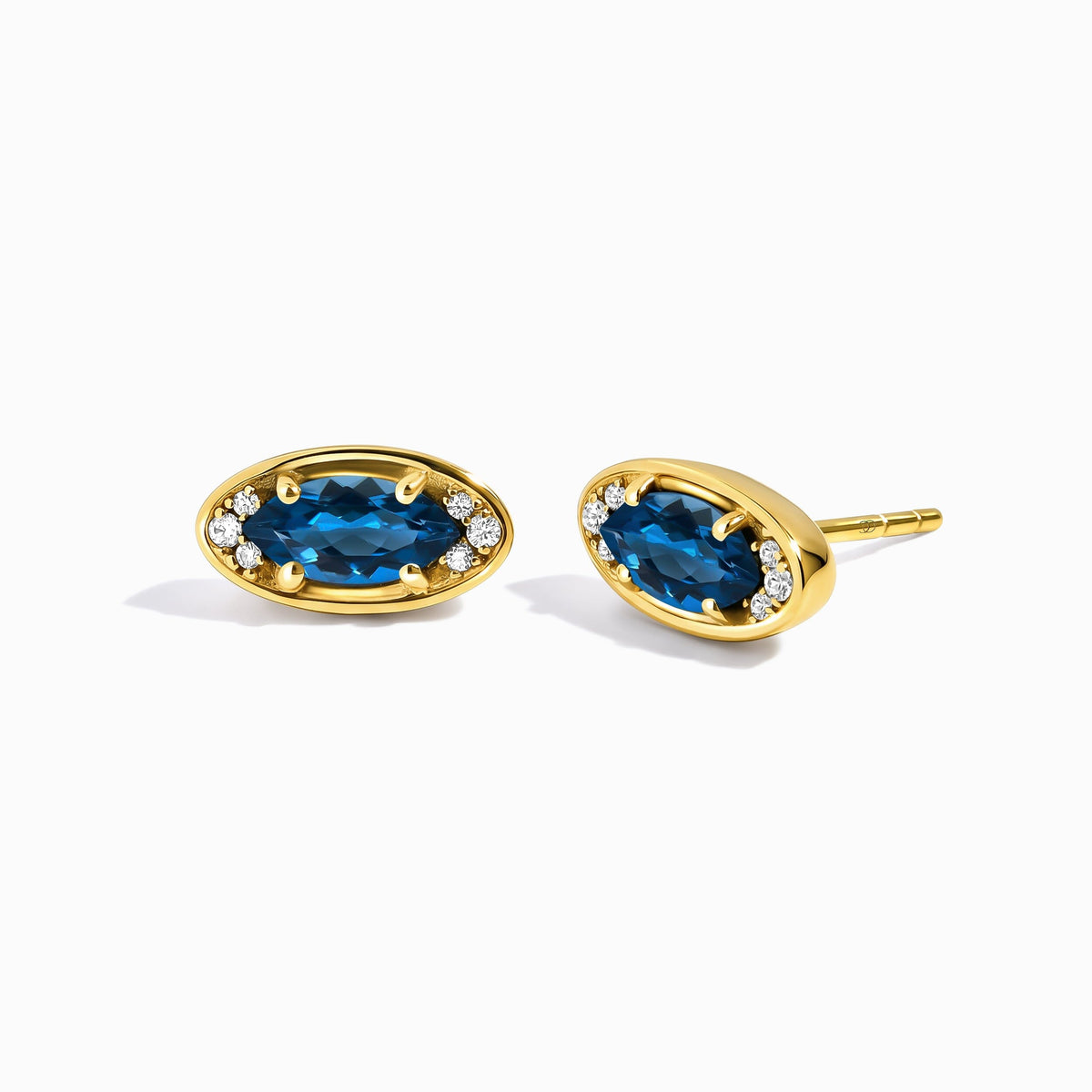 Blue Topaz Earrings - Evil Eye