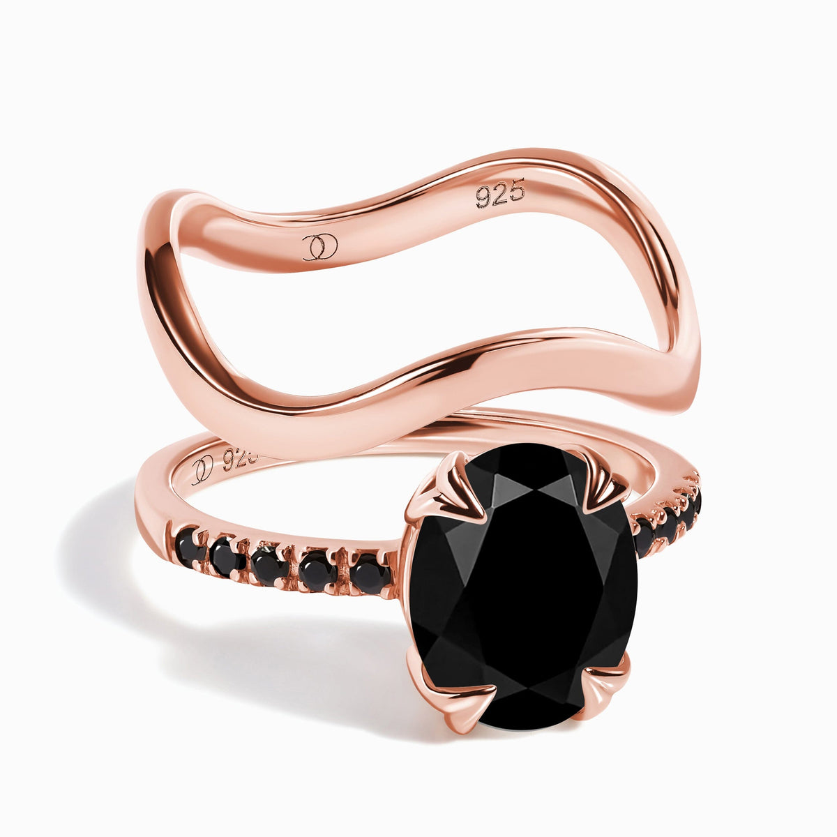 Black Obsidian Black Spinel Harlow & Waves Rings