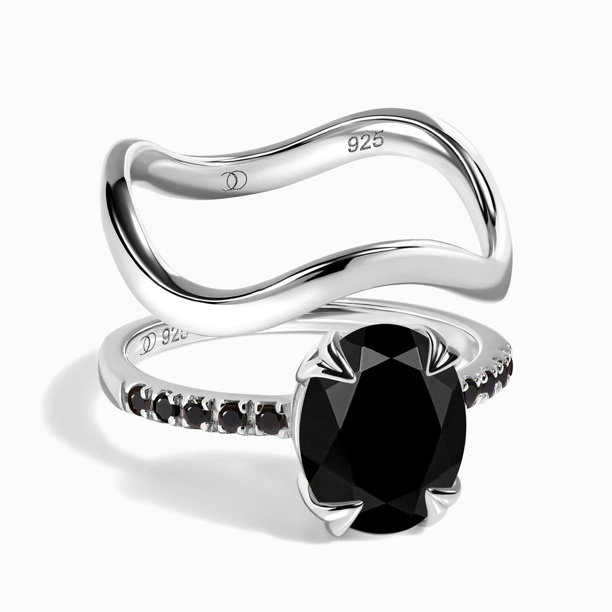 Black Obsidian Black Spinel Harlow & Waves Rings