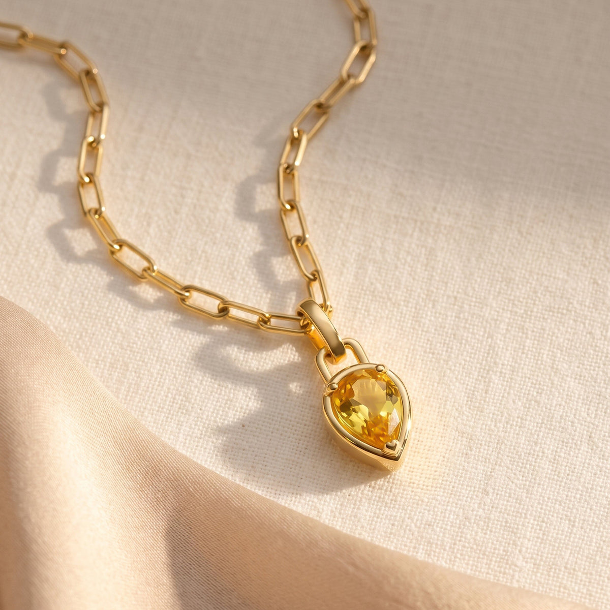 Citrine Talis Widelink Necklace - November Birthstone