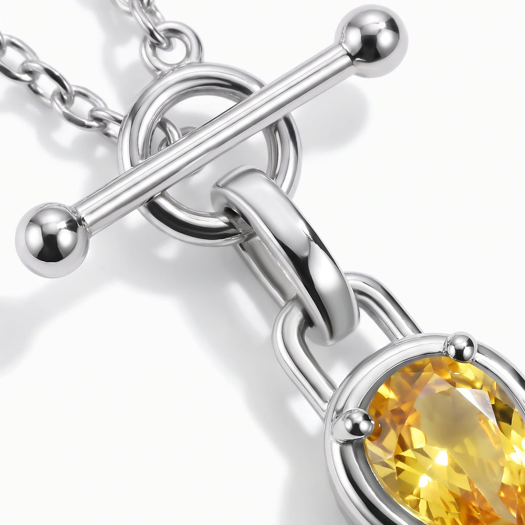 Citrine Talis T-Lock Necklace - November Birthstone