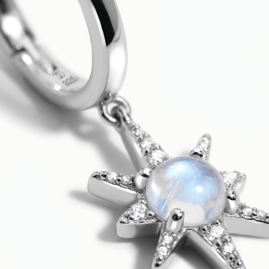 Moonstone Earrings - Celestial Being Hoops