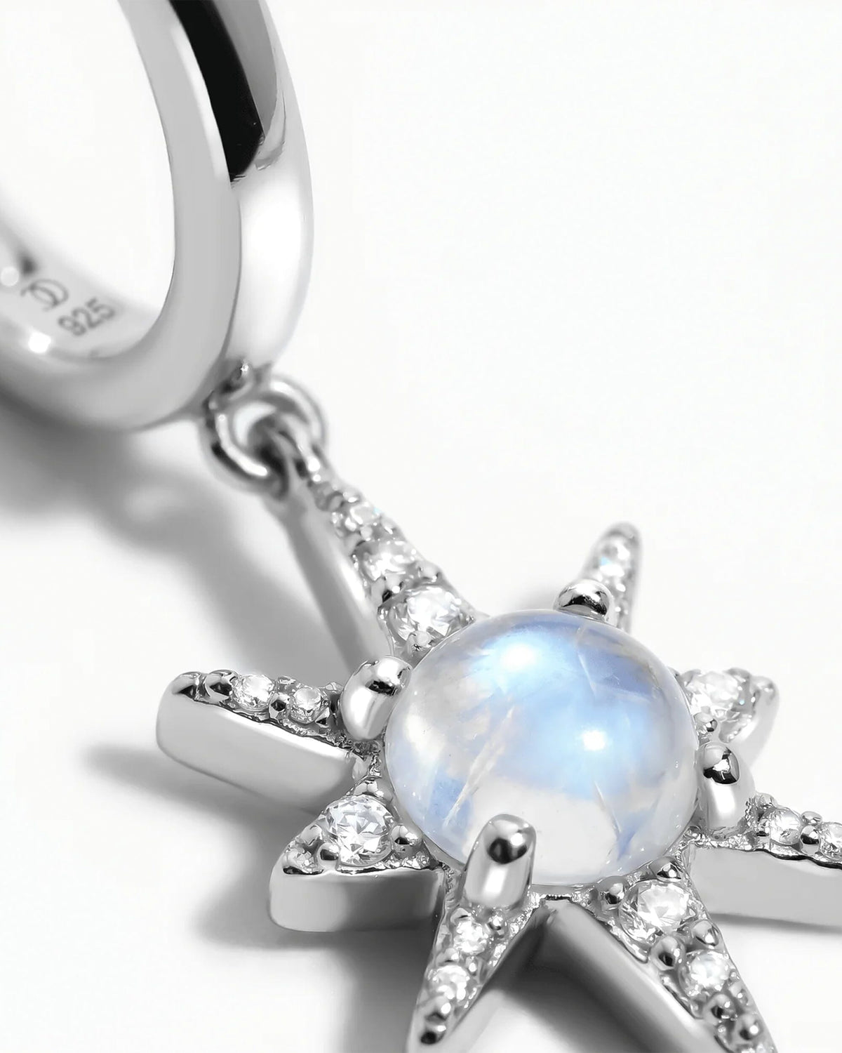 Moonstone Earrings - Celestial Being Hoops