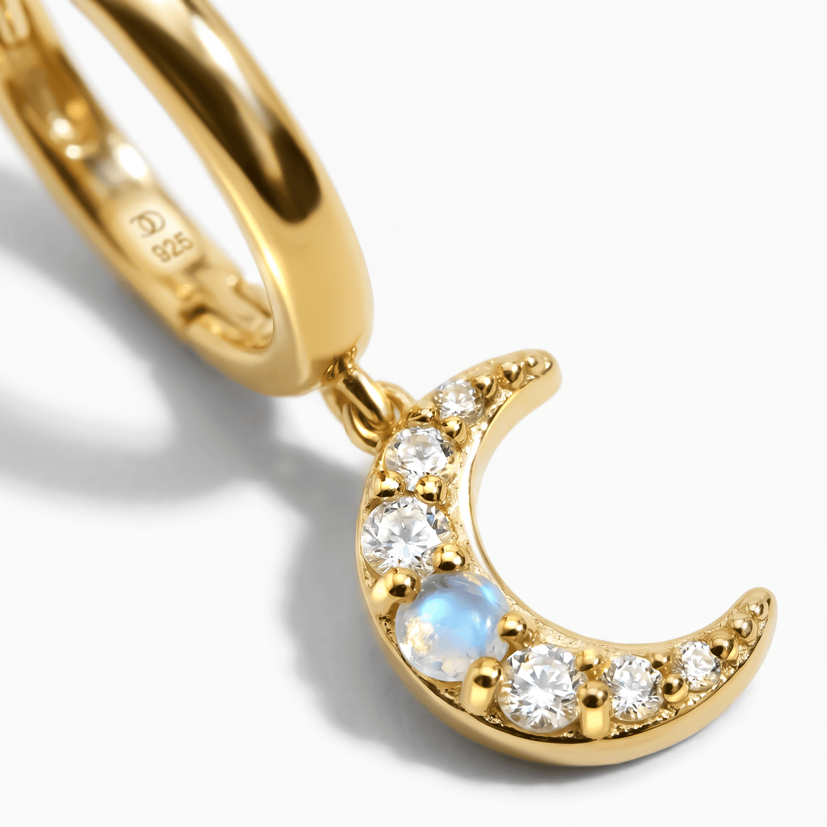 Moonstone Earrings - Celestial Being Hoops