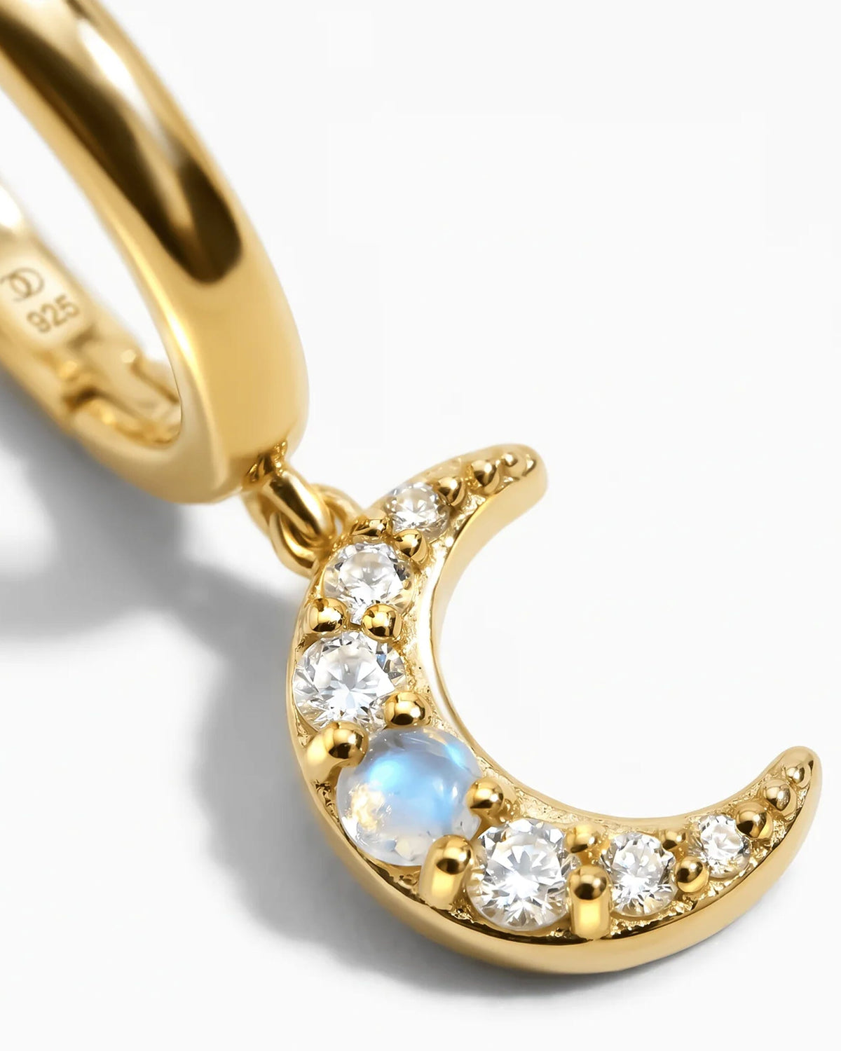 Moonstone Earrings - Celestial Being Hoops