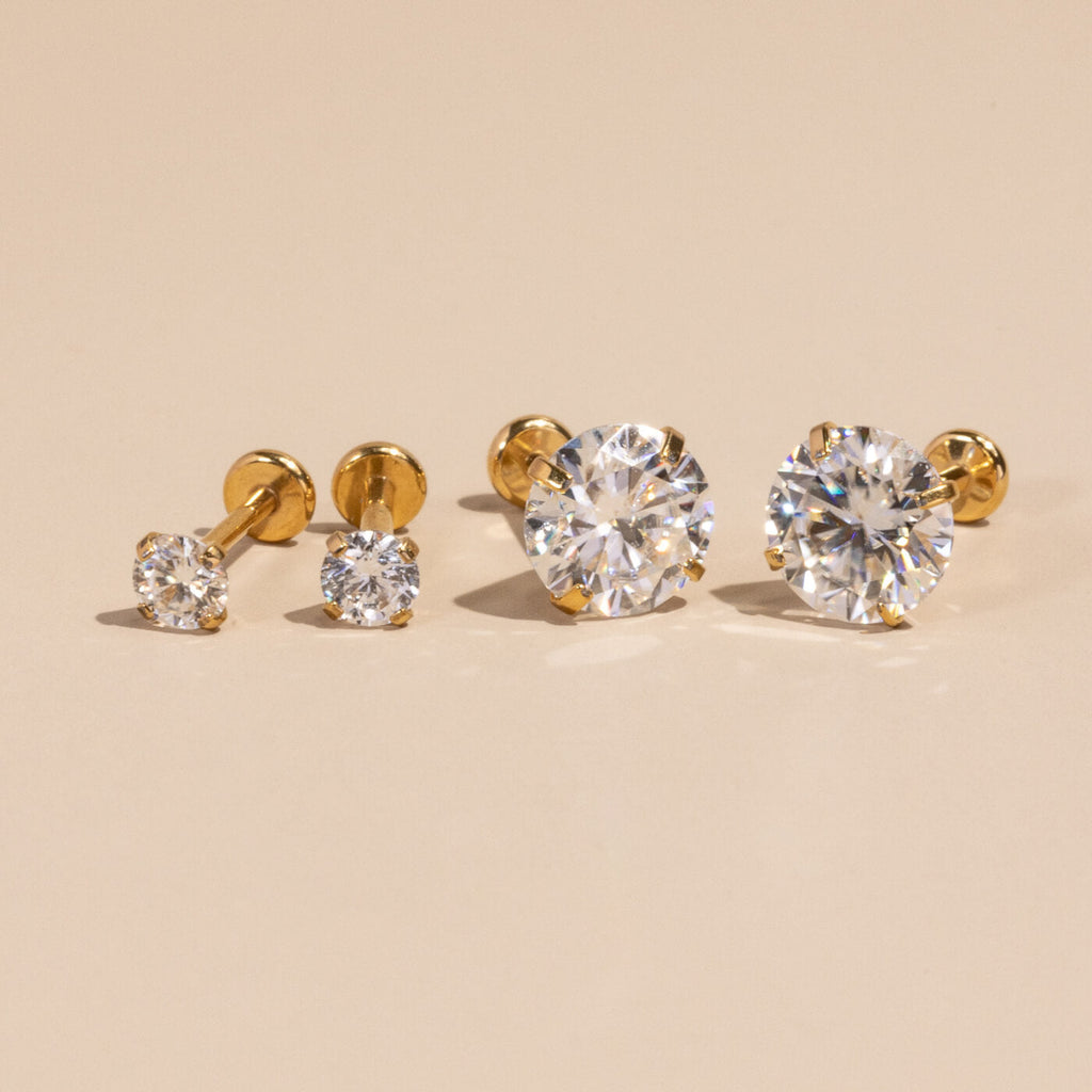 Moissanite Nap Earrings, 6mm