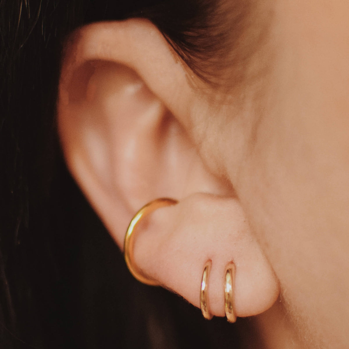 Classic Huggie Hoops in 14k Gold