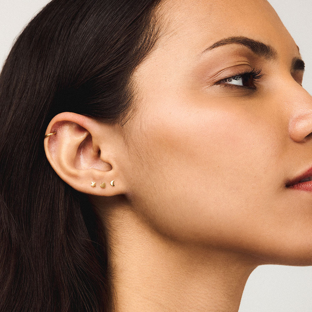 Heart Push Pin Flat Back Earring