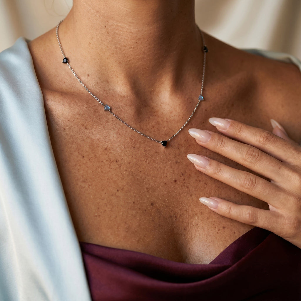Black Obsidian Labradorite Necklace - Crush