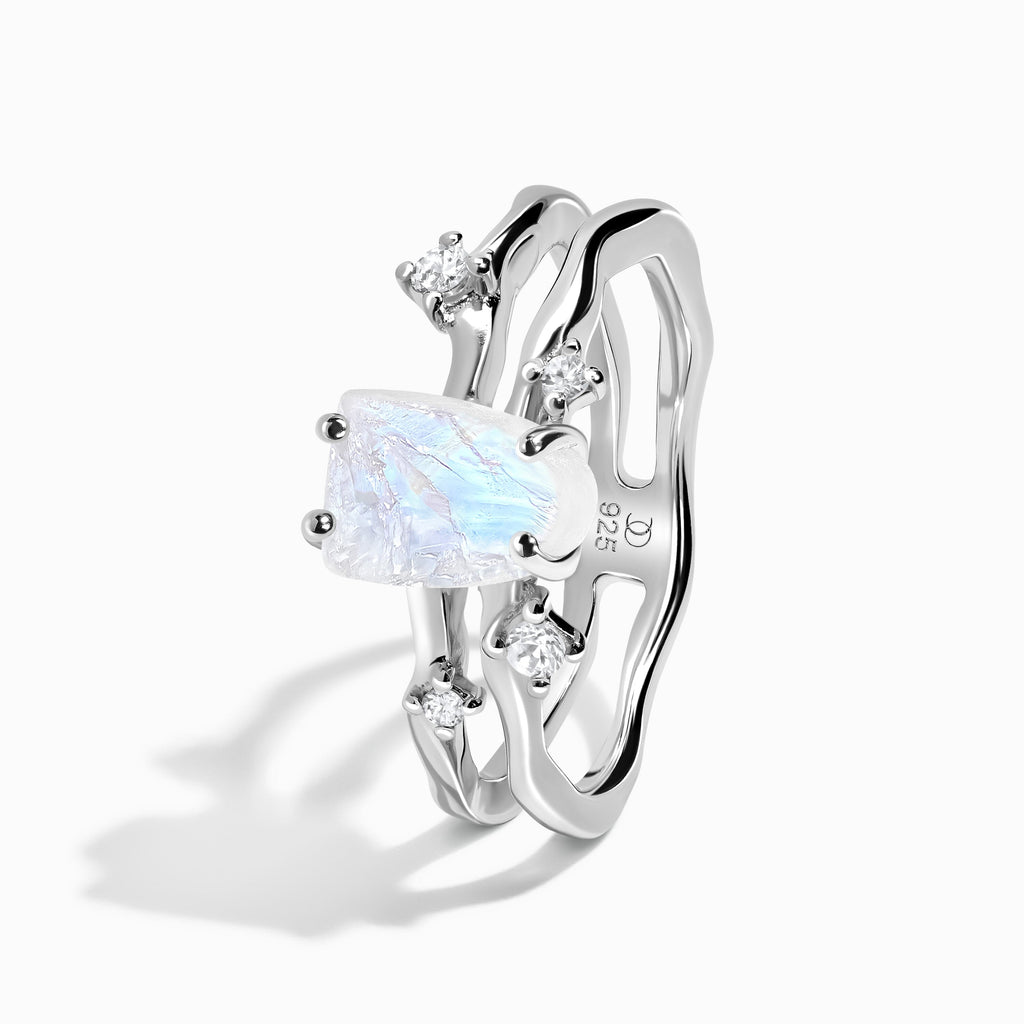 Moonstone Flow & Stardust & Waves Rings
