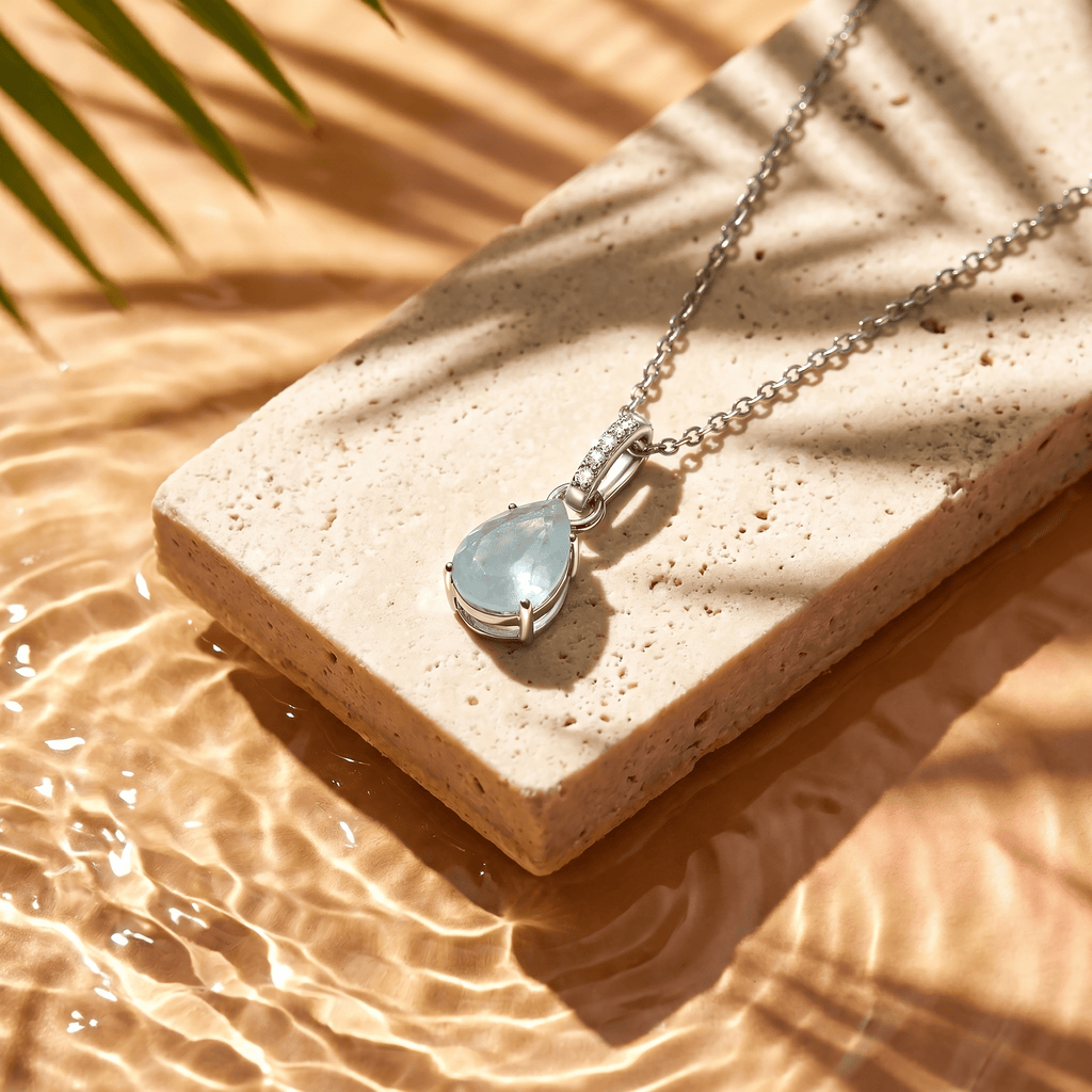 Aquamarine Necklace Sway - March Birthstone