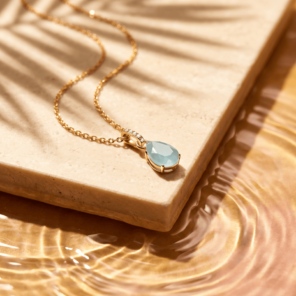 Aquamarine Necklace Sway - March Birthstone
