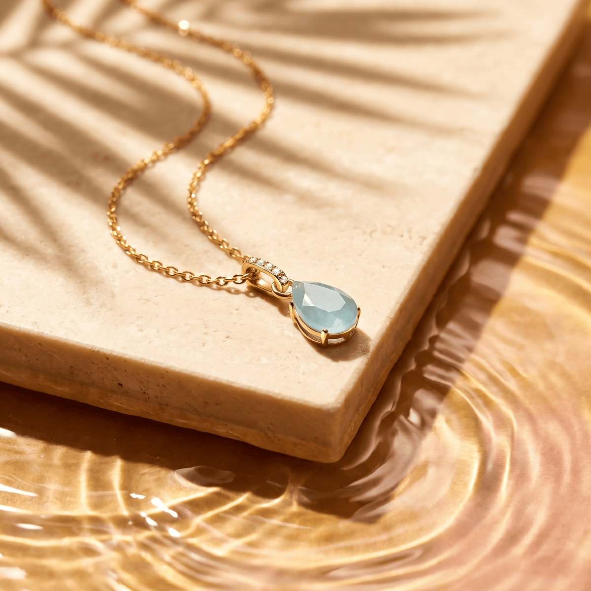 Aquamarine Necklace Sway - March Birthstone