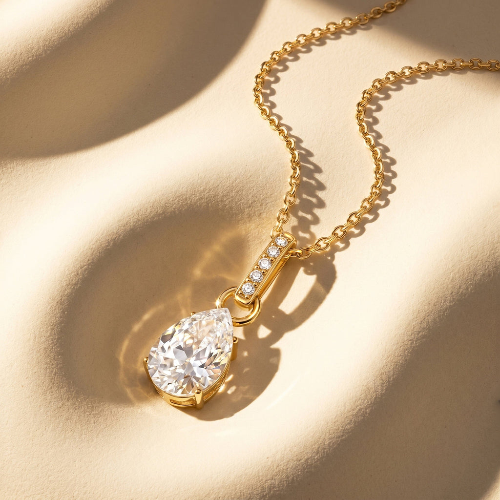 White Topaz Necklace Sway - April Birthstone