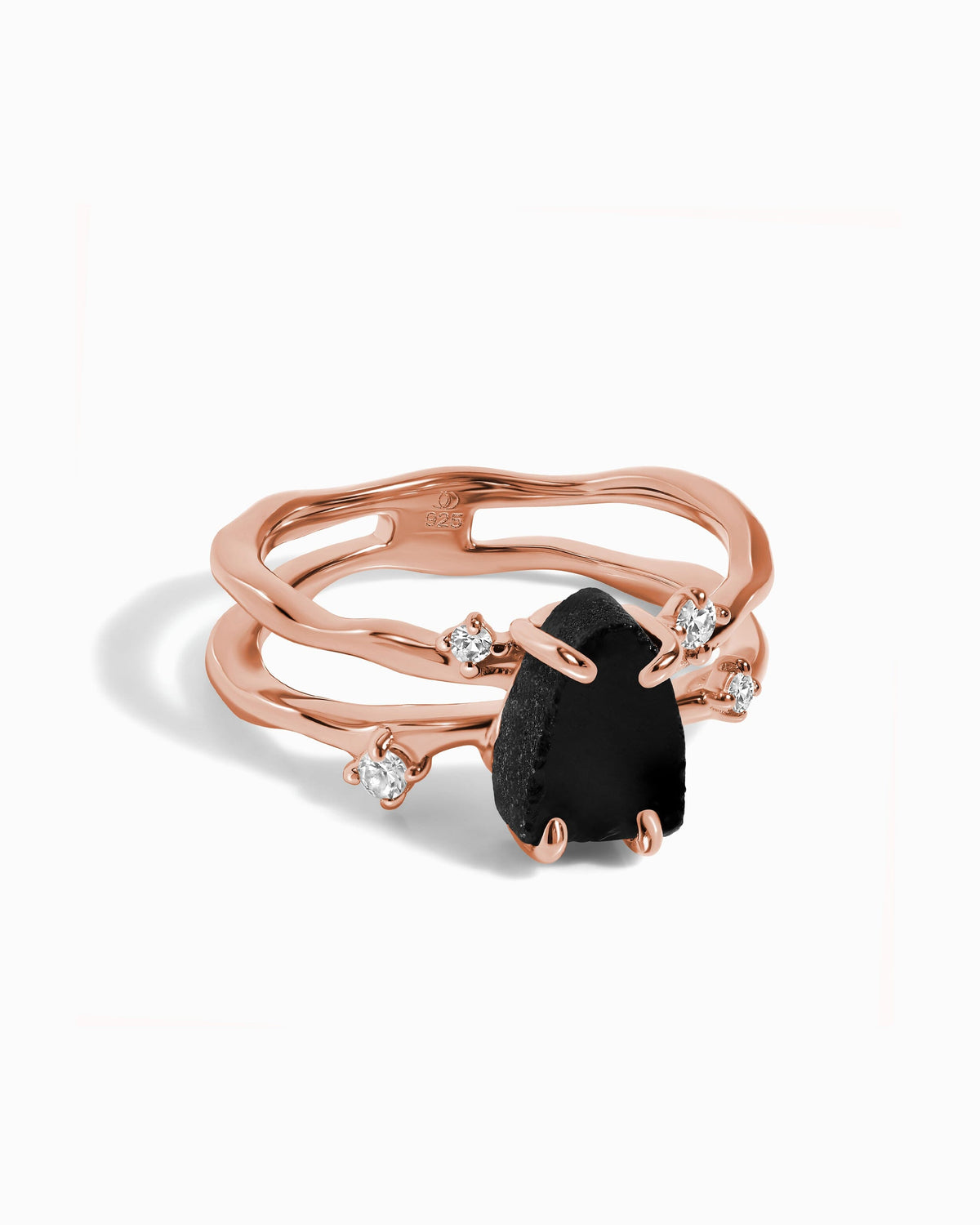 Black Obsidian Ring - Flow