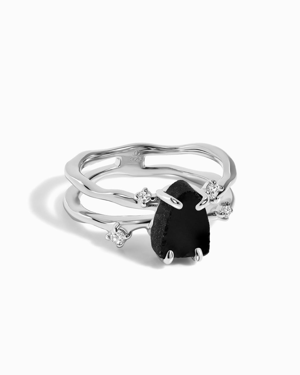 Black Obsidian Ring - Flow