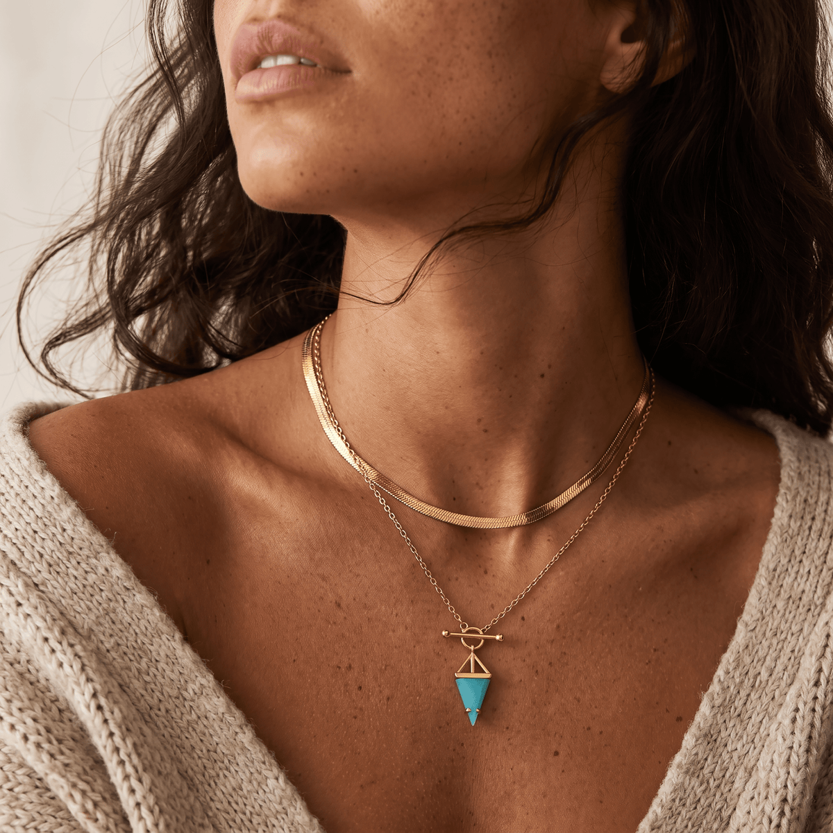 Amazonite Heroine & Herringbone Necklaces