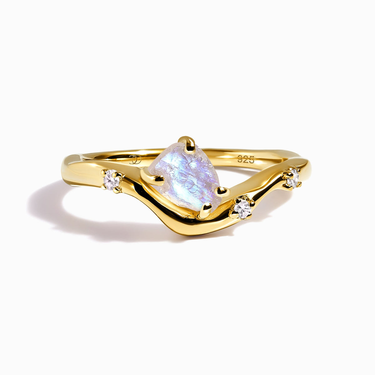 Raw Crystal Ring - Moonstone Arc of Origin