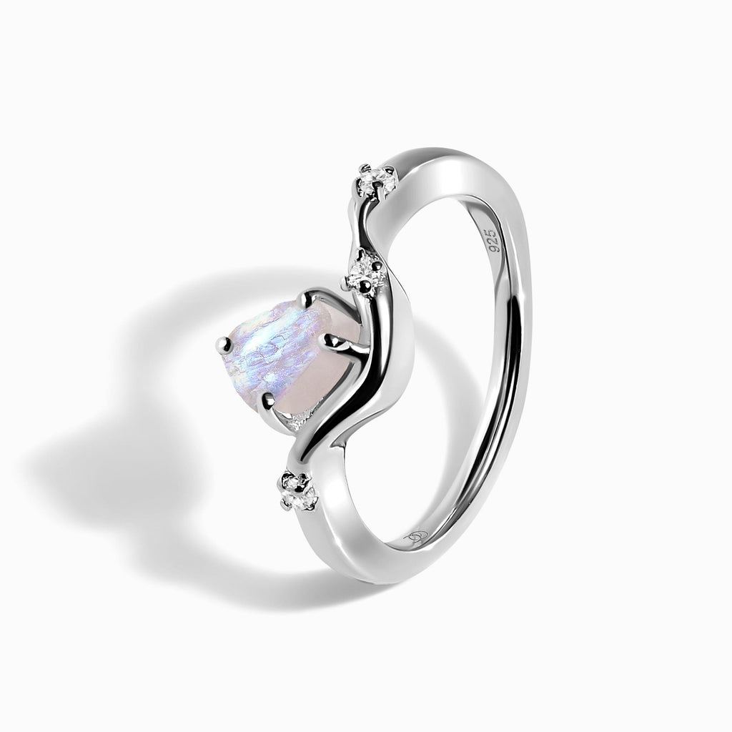 Raw Crystal Ring - Moonstone Arc of Origin