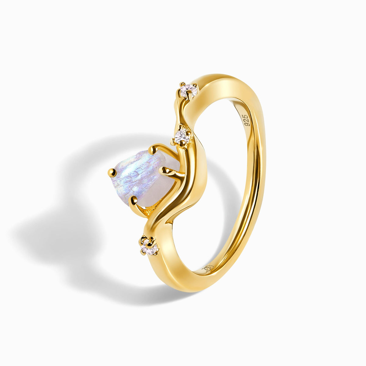 Raw Crystal Ring - Moonstone Arc of Origin
