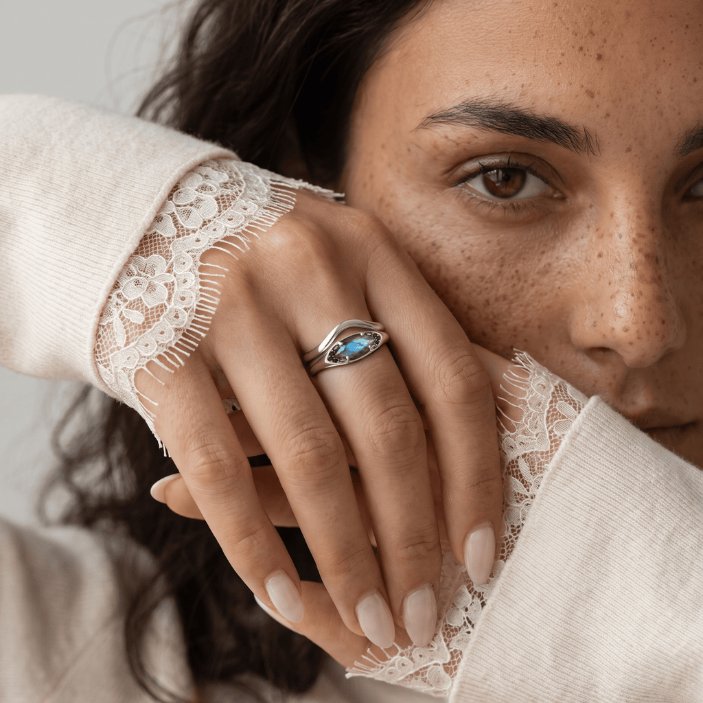 Labradorite Ring - Evil Eye