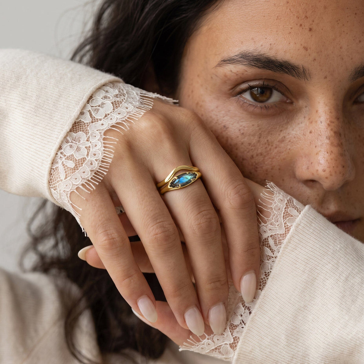 Labradorite Ring - Evil Eye