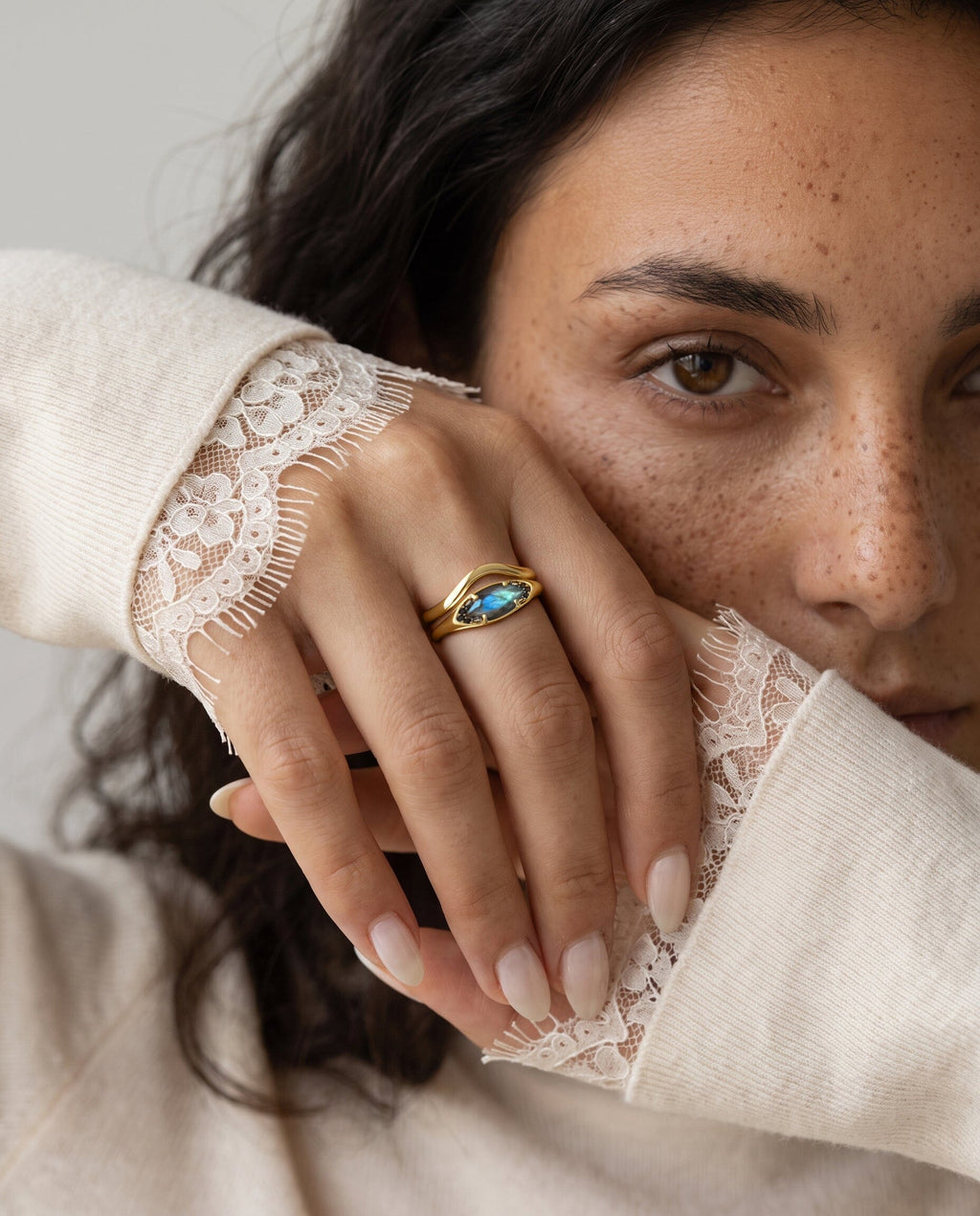 Labradorite Ring - Evil Eye