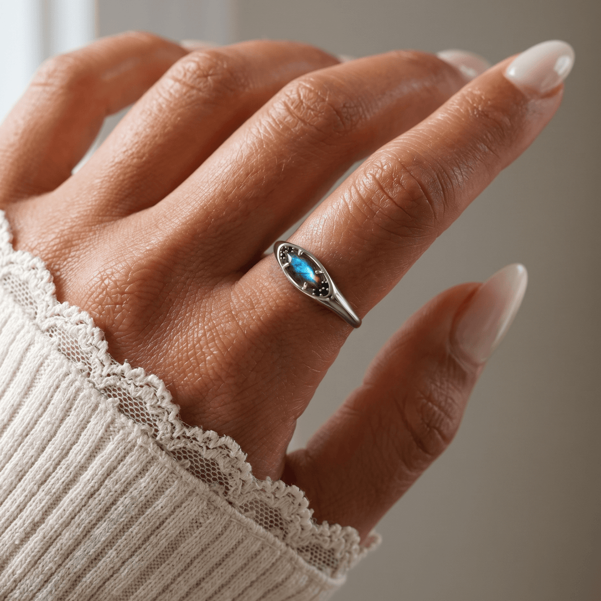 Labradorite Ring - Evil Eye