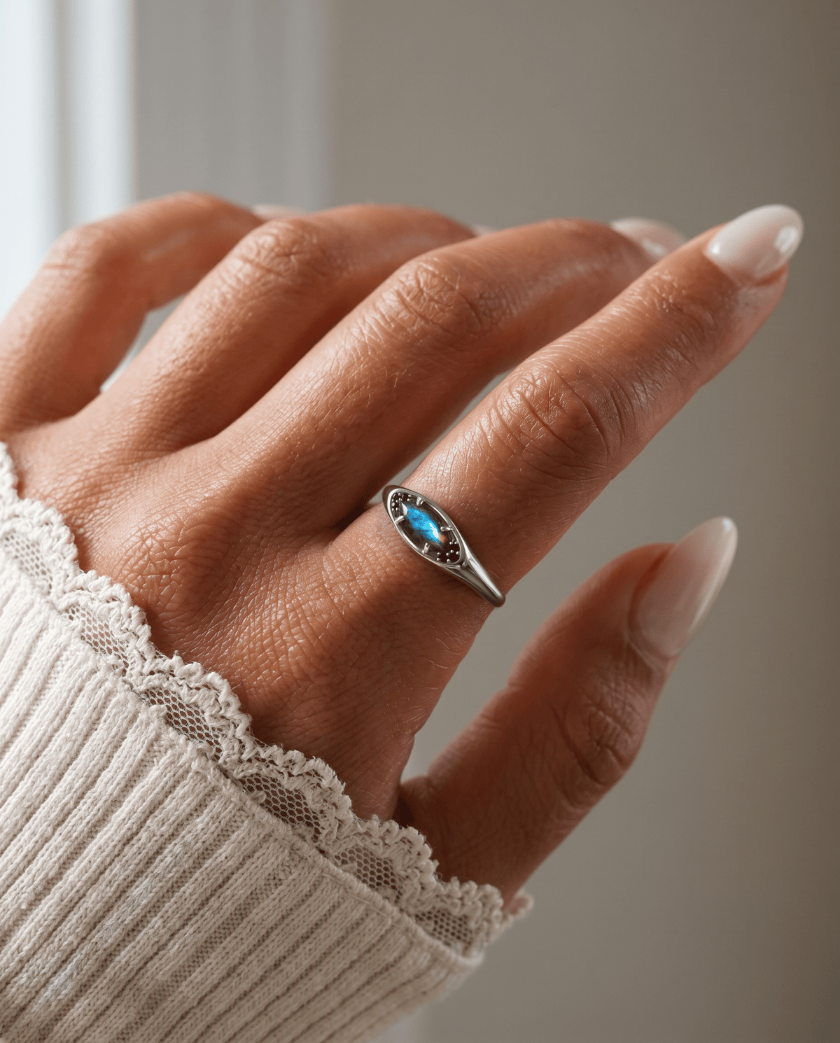 Labradorite Ring - Evil Eye