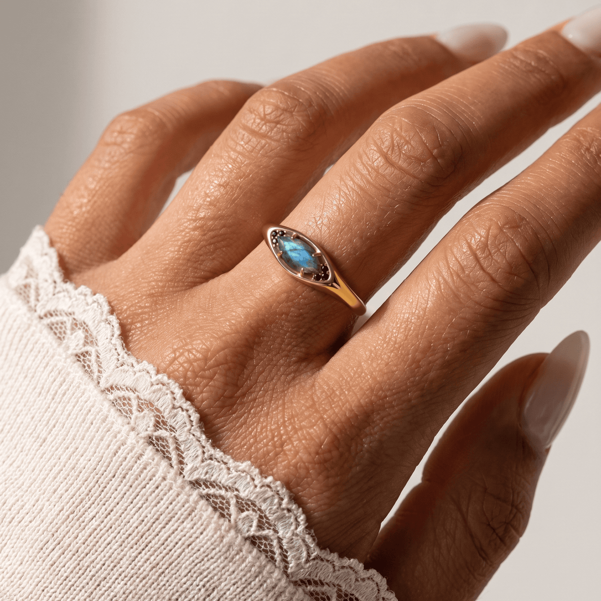 Labradorite Ring - Evil Eye