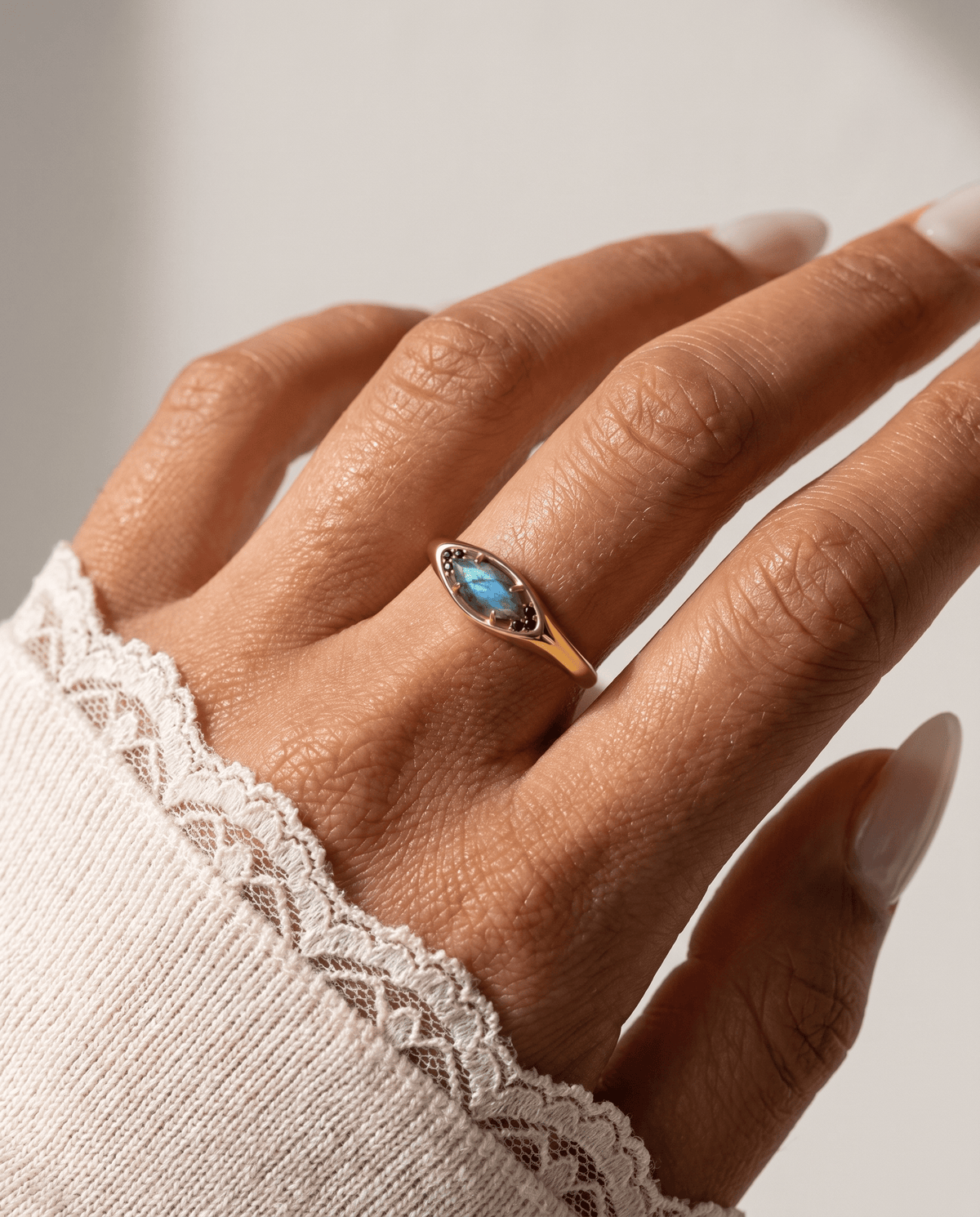 Labradorite Ring - Evil Eye