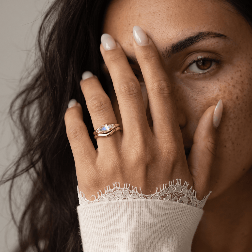 Moonstone Ring - Evil Eye