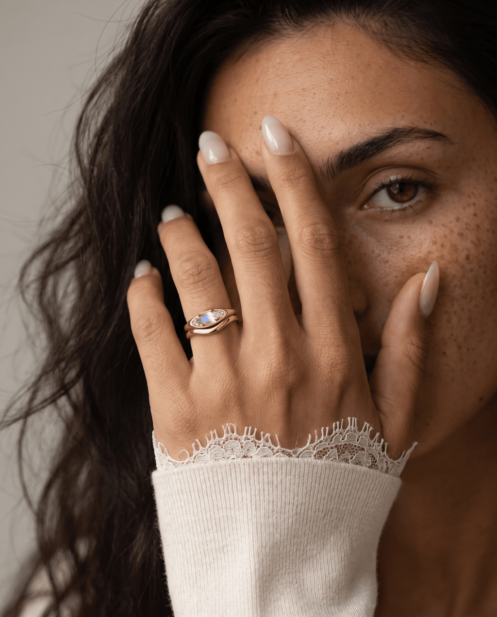 Moonstone Ring - Evil Eye