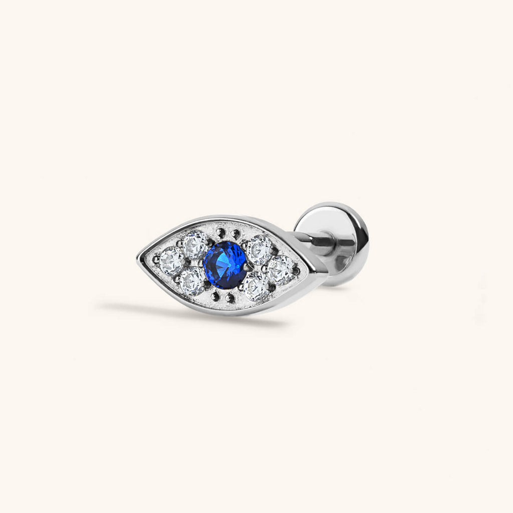 Evil Eye Push Pin Flat Back Earring