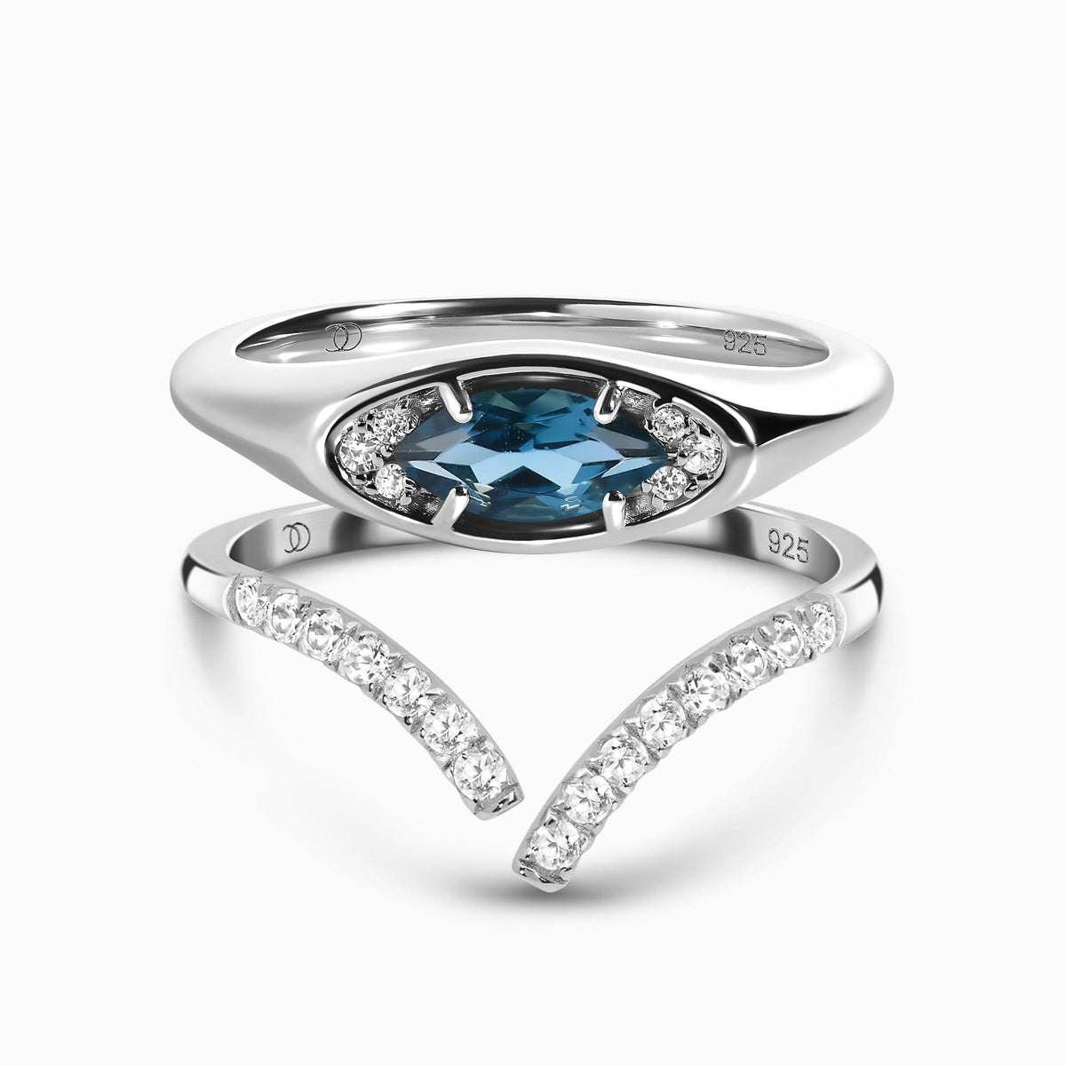 Blue Topaz Evil Eye & Infinite Rings