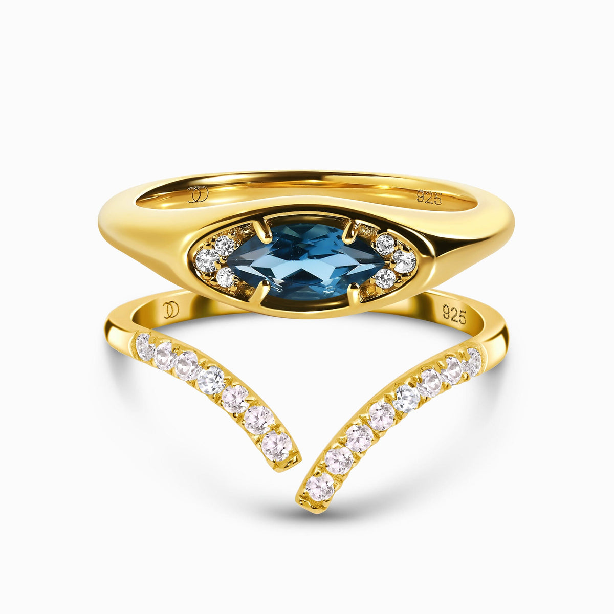 Blue Topaz Evil Eye & Infinite Rings