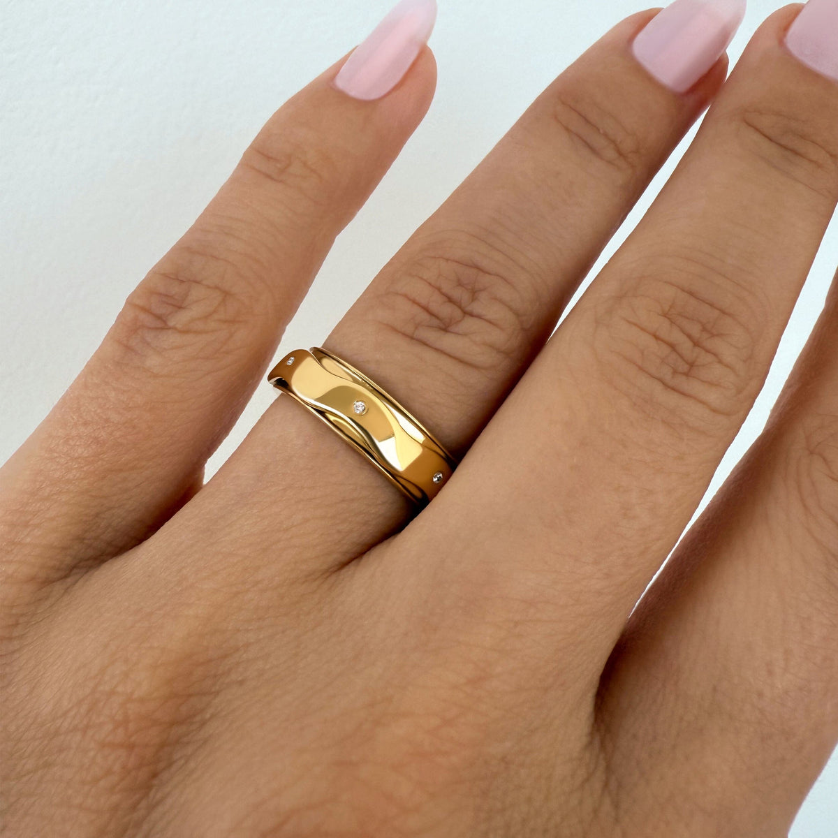 White Zircon Fidget Ring - Spinning Clarity